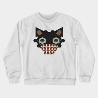 Black Cat Wearing Chocolate Donut Mask Crewneck Sweatshirt